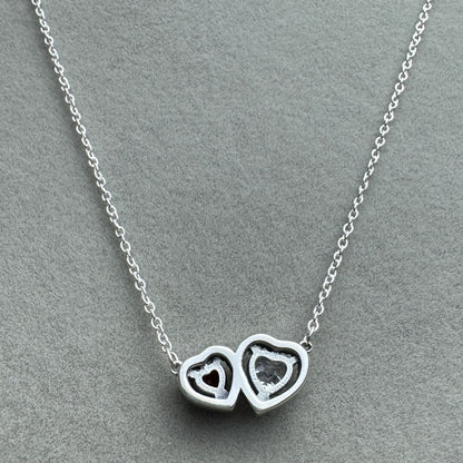 Collar Corazón Rojo Y Transparente Brillante 45 cm (Ajustable A 44, 42 Y 39 cm)