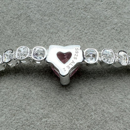 Brazalete Tenis Con Corazón Rosa Brillante