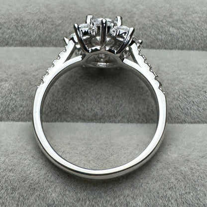 Anillo Flor 8 Lados Moissanita
