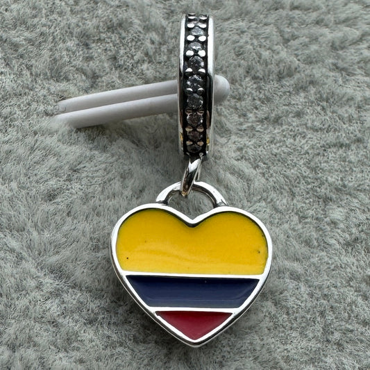 Charm Colgante Corazón Bandera De Colombia