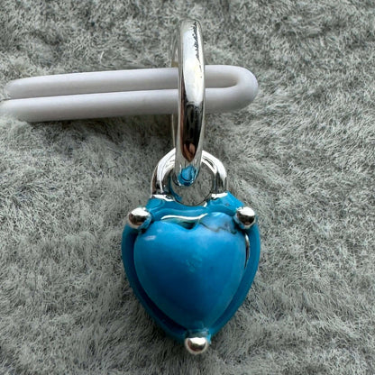 Charm Colgante Corazón Azul Turquesa