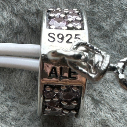 Cadena De Seguridad Corazones Rosas Brillantes