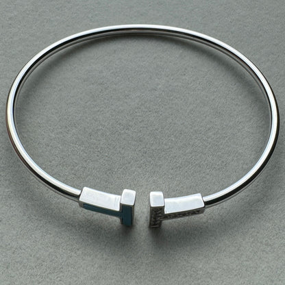 Brazalete Delgado Brillante Con Turquesa Tiff