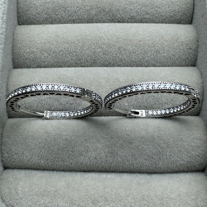 Aretes Corazones Lateral Brillantes