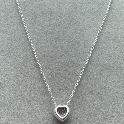 Collar Corazón Rosa En Relieve 45 cm (Ajustable A 40 cm)