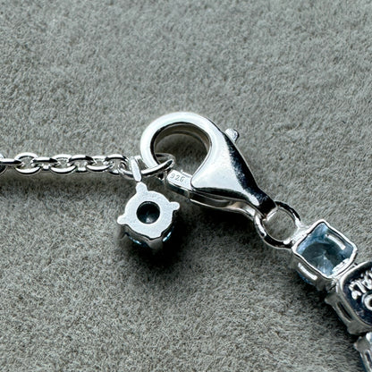 Brazalete Tenis Azul Claro Brillante