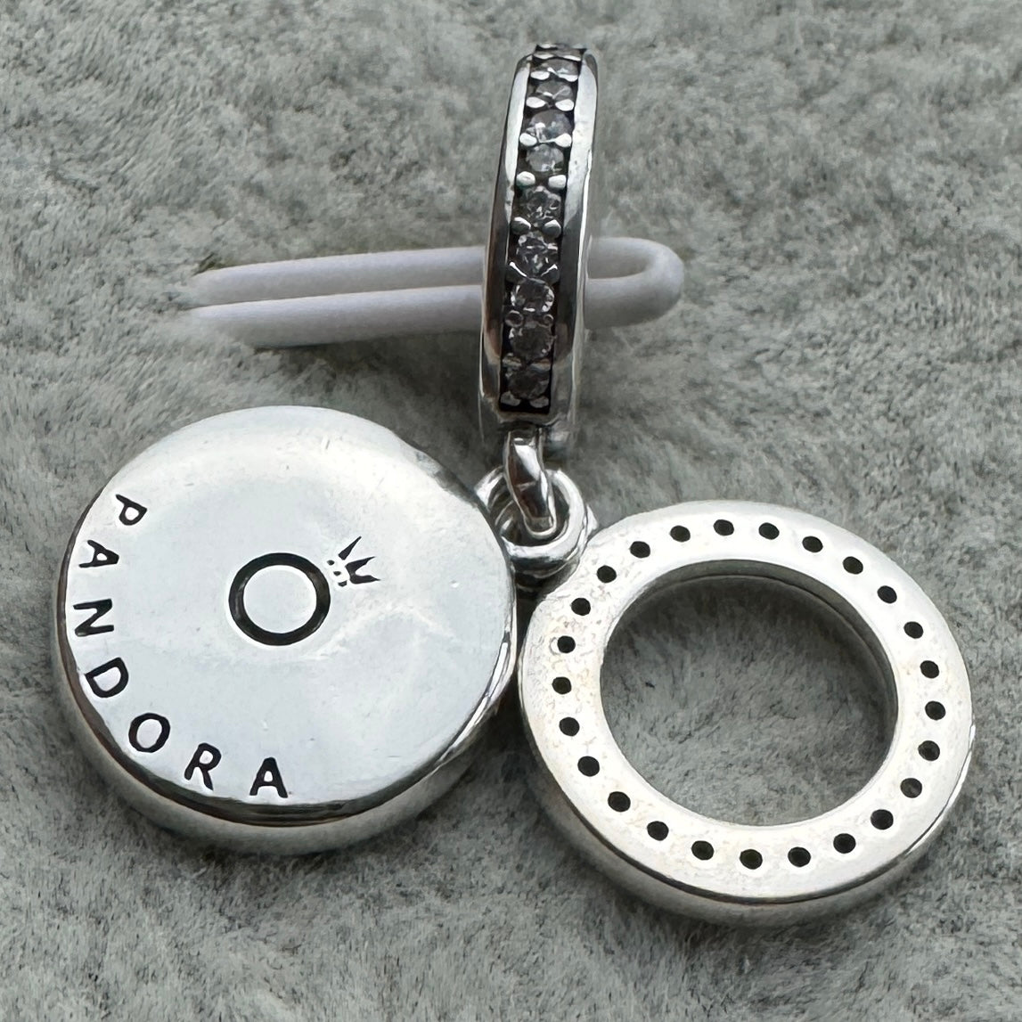 Charm Colgante Doble Disco Rojo Reluciente