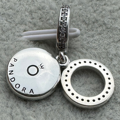 Charm Colgante Doble Disco Rojo Reluciente