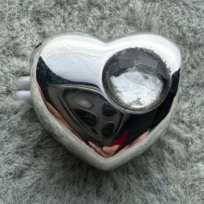 Charm Corazón Zirconia Transparente