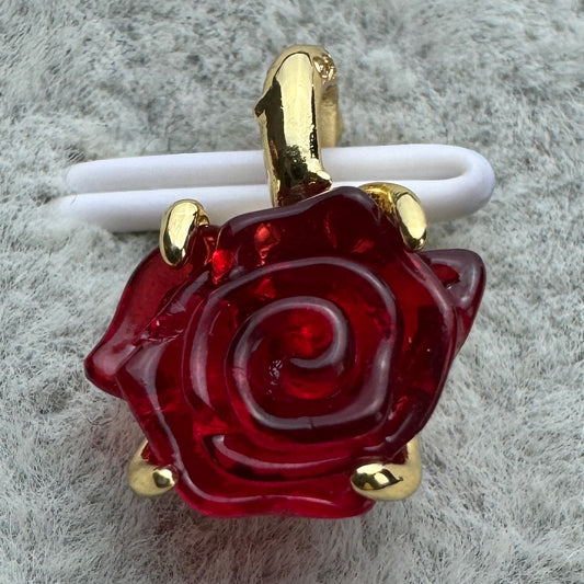Charm Colgante Rosa Encantada De La Bella Y La Bestia Disney