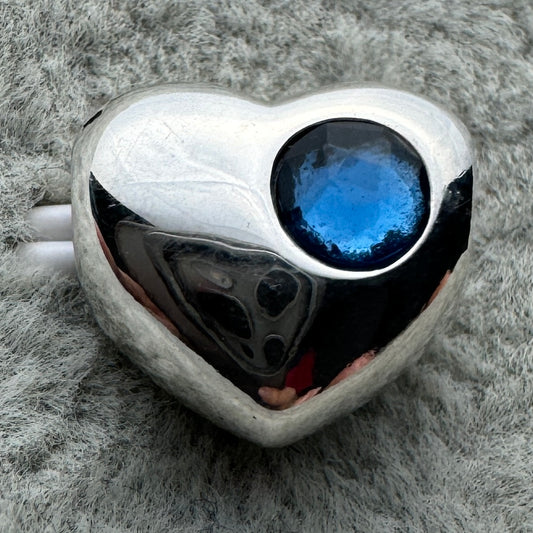 Charm Corazón Zirconia Azul