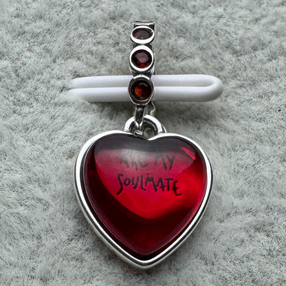 Charm Colgante Corazón Rojo Cristal Murano