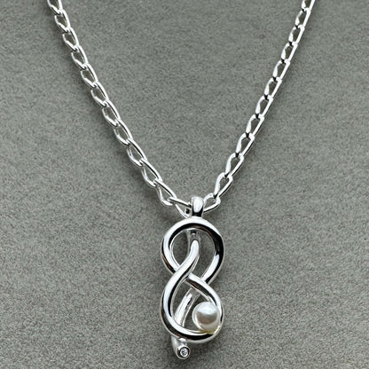 Collar Infinito Y Perla 50 cm (Ajustable A 45 Y 40 cm)