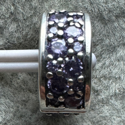 Charm Clip De Seguridad Pavé Morado