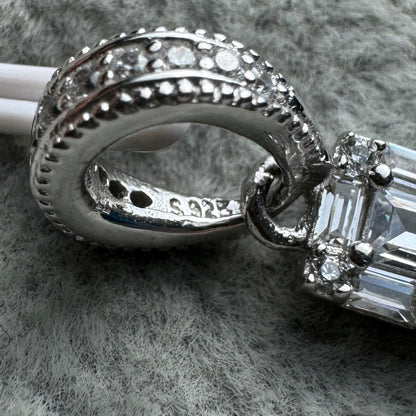 Charm Colgante Rectángulo Brillante Transparente