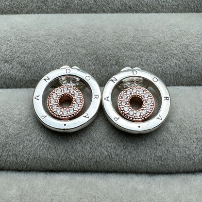 Aretes Logotipo En Dos Tonos Pequeño