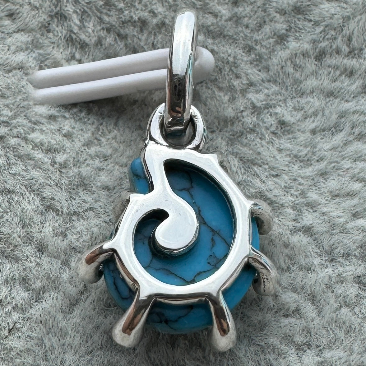 Charm Colgante Caracola De Cristal De Murano Azul