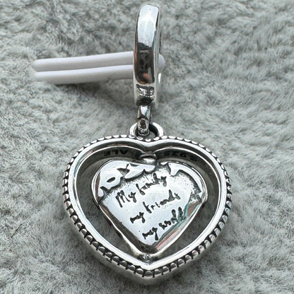 Charm Corazón Giratorio Familiar Mundo