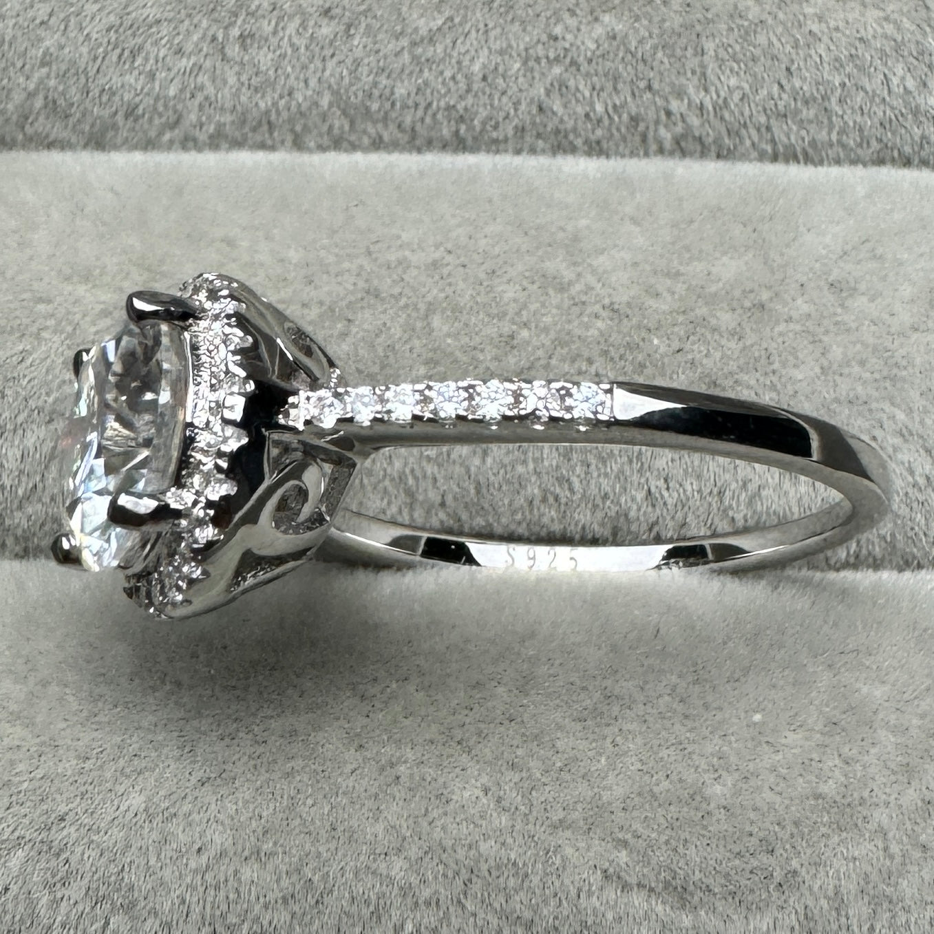 Anillo Círculo Contorno Moissanita