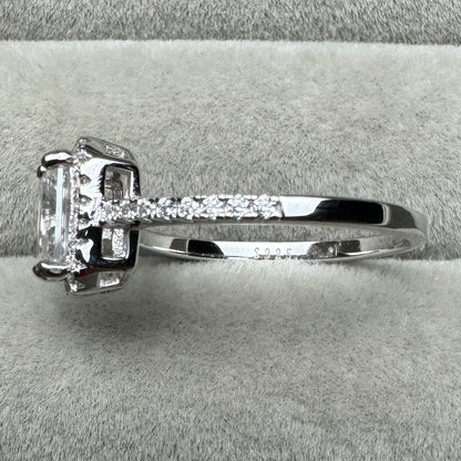 Anillo Rectángulo Corte Diamante Moissanita