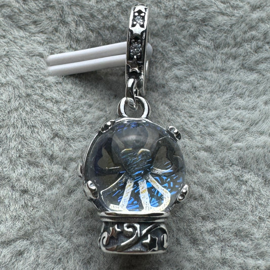 Charm Colgante Copo De Nieve Brillante De Cristal De Murano