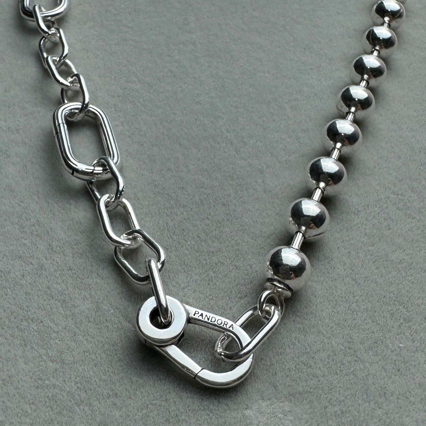 Collar Bolitas Y Eslabones 45 cm