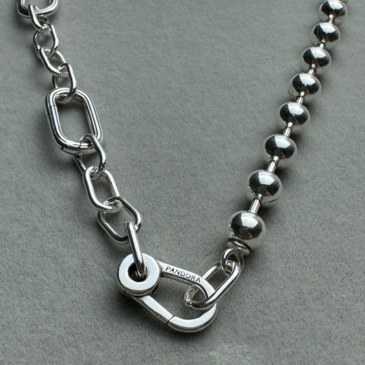 Collar Bolitas Y Eslabones 45 cm