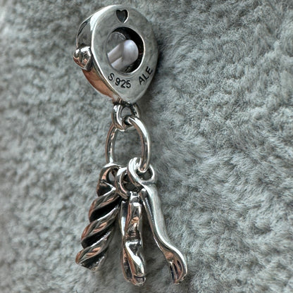 Charm Colgante Triple Pasta Y Tenedor