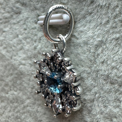 Charm Colgante Copo De Nieve Brillante Azul Frozen Disney