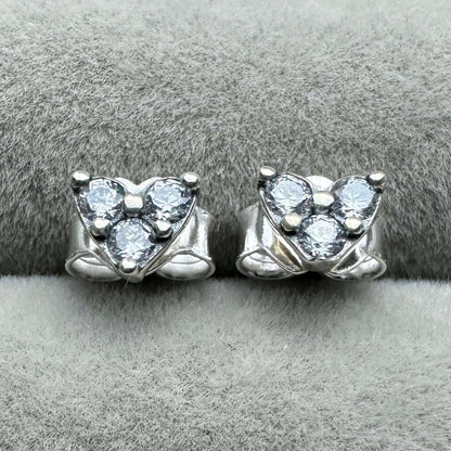 Aretes Corazón Triple Zirconia