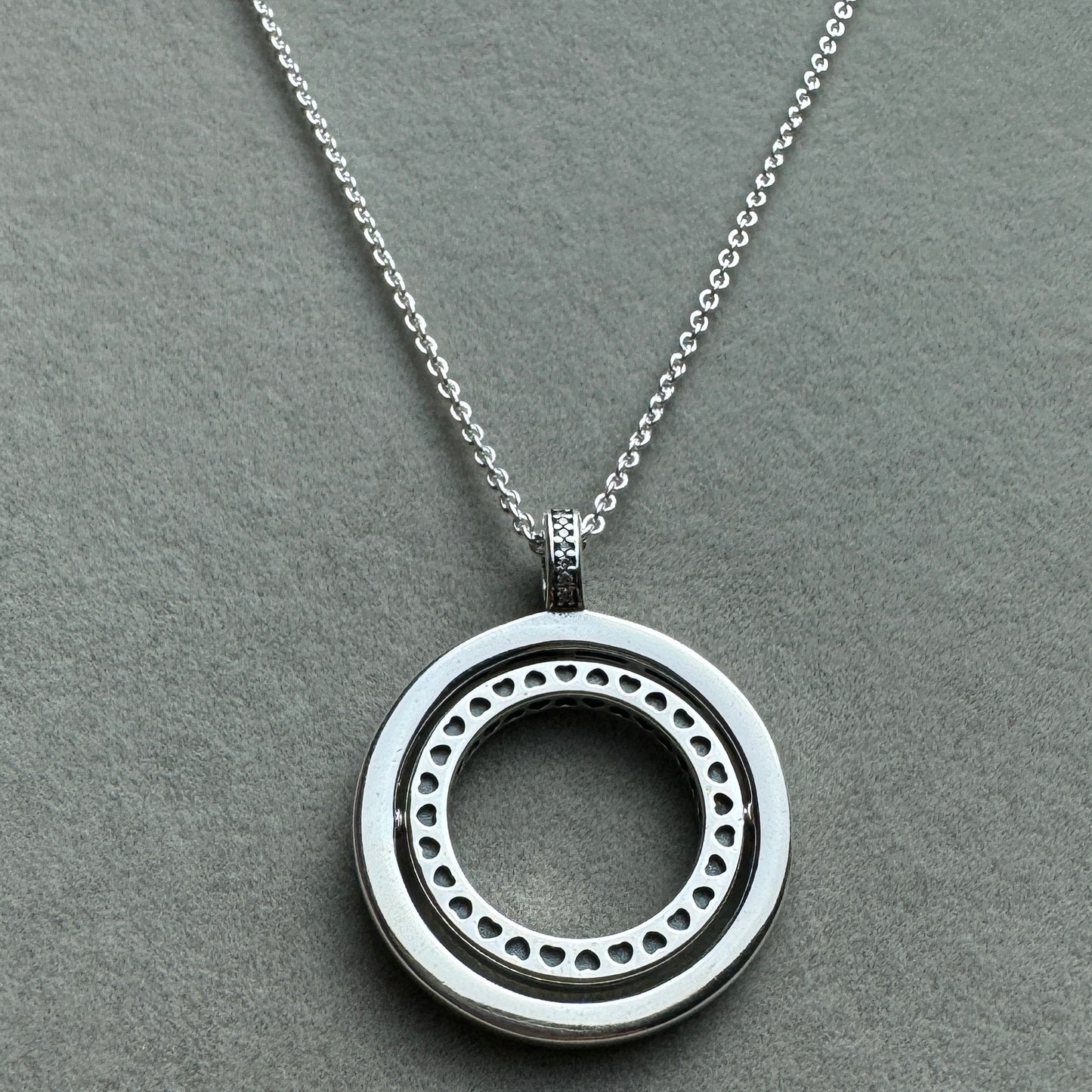 Collar Doble Disco Brillante Giratorio 45 cm (Ajustable A 43 Y 41 cm)