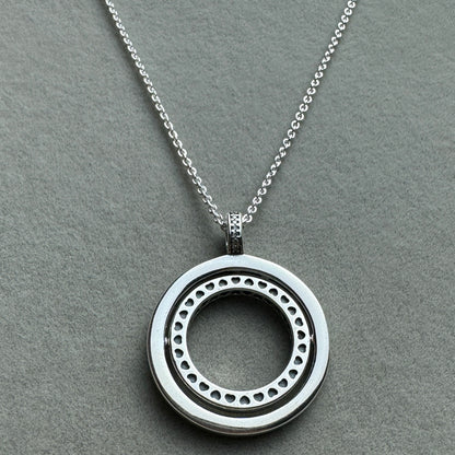 Collar Doble Disco Brillante Giratorio 45 cm (Ajustable A 43 Y 41 cm)