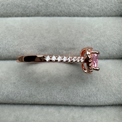 Anillo Corazón Oro Rosa Nivelado Brillante