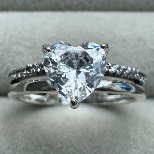Anillo Corazón Fila Pave