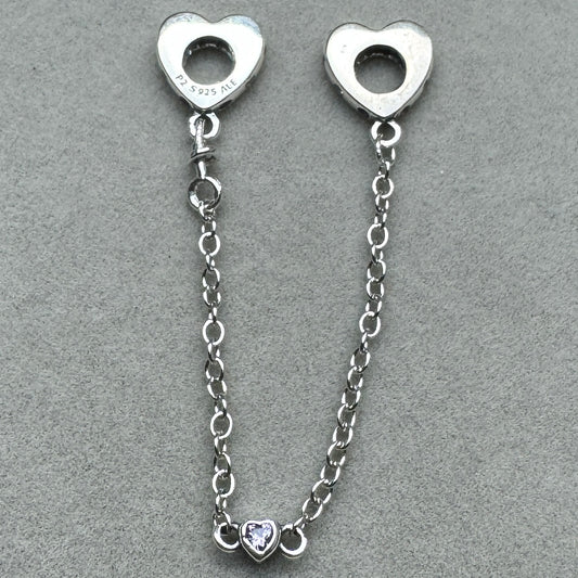 Cadena De Seguridad Corazones Y Zirconia