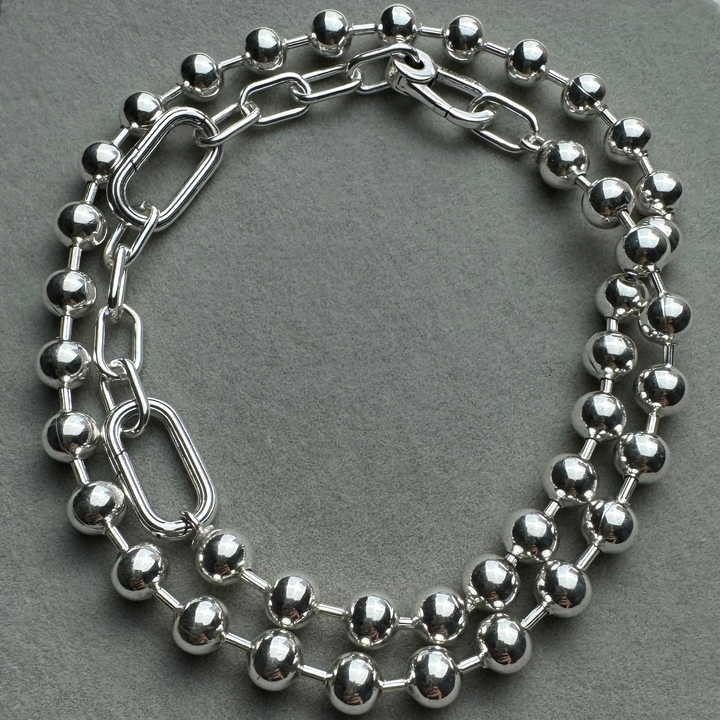 Collar Bolitas Y Eslabones 45 cm