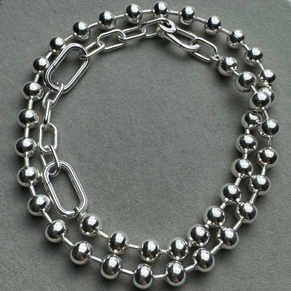 Collar Bolitas Y Eslabones 45 cm