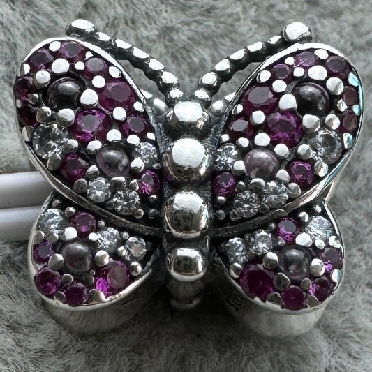 Charm Mariposa Brillante Rosa