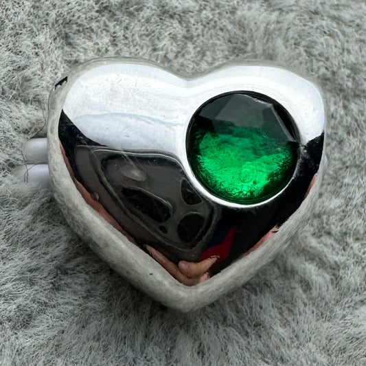 Charm Corazón Zirconia Verde