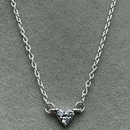 Collar Corazón Triple Zirconia 45 cm (Ajustable A 41 Y 36 cm)