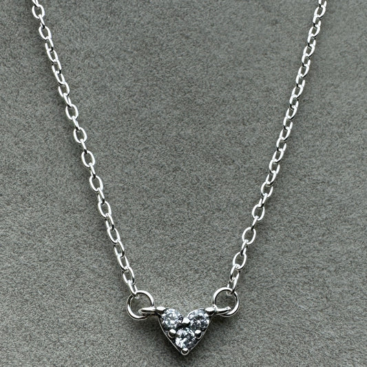 Collar Corazón Triple Zirconia 45 cm (Ajustable A 41 Y 36 cm)
