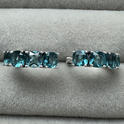 Aretes De Aro Azul Claro