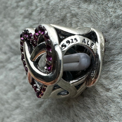 Charm Corazón Rojo Infinito Brillante