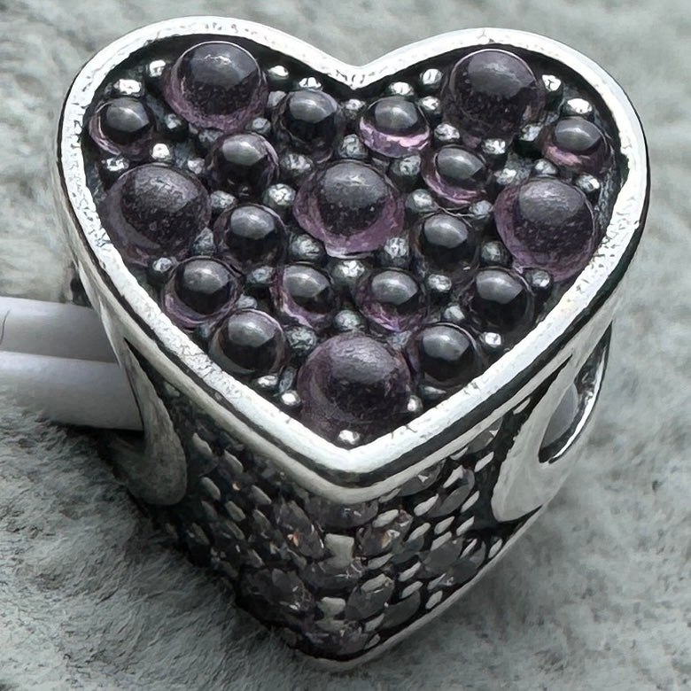 Charm Corazón Pavé Rosa