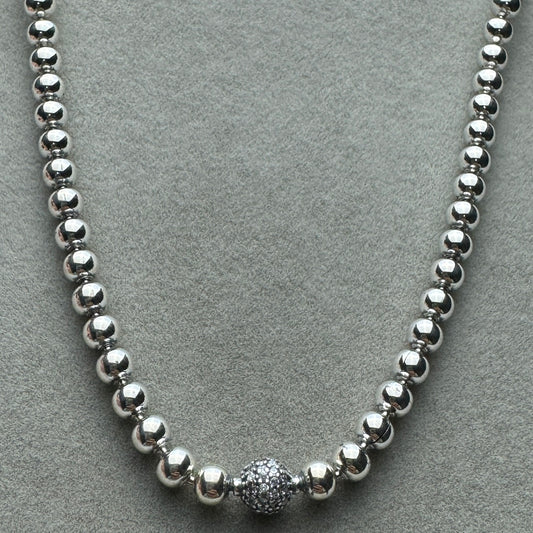 Collar Bolitas Y Pavé 45 cm