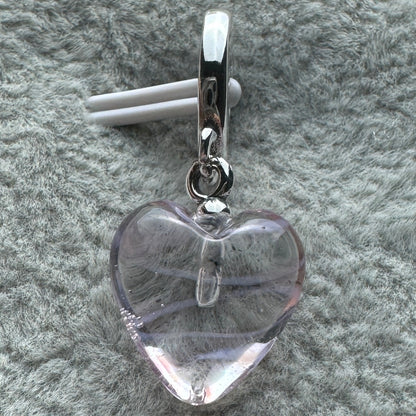 Charm Colgante Corazón Rosa De Cristal De Murano