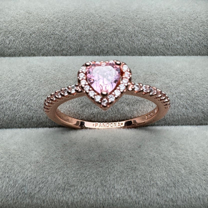 Anillo Corazón Oro Rosa Nivelado Brillante