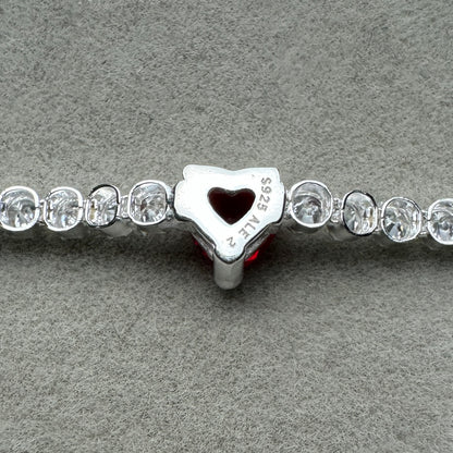 Brazalete Tenis Con Corazón Rojo Brillante
