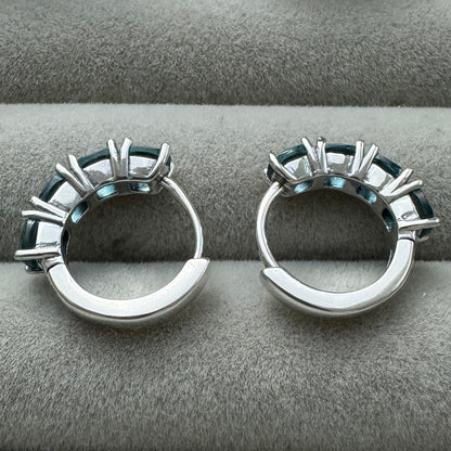 Aretes De Aro Azul Claro