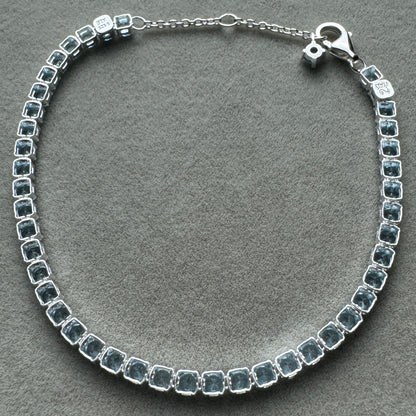 Brazalete Tenis Azul Claro Brillante